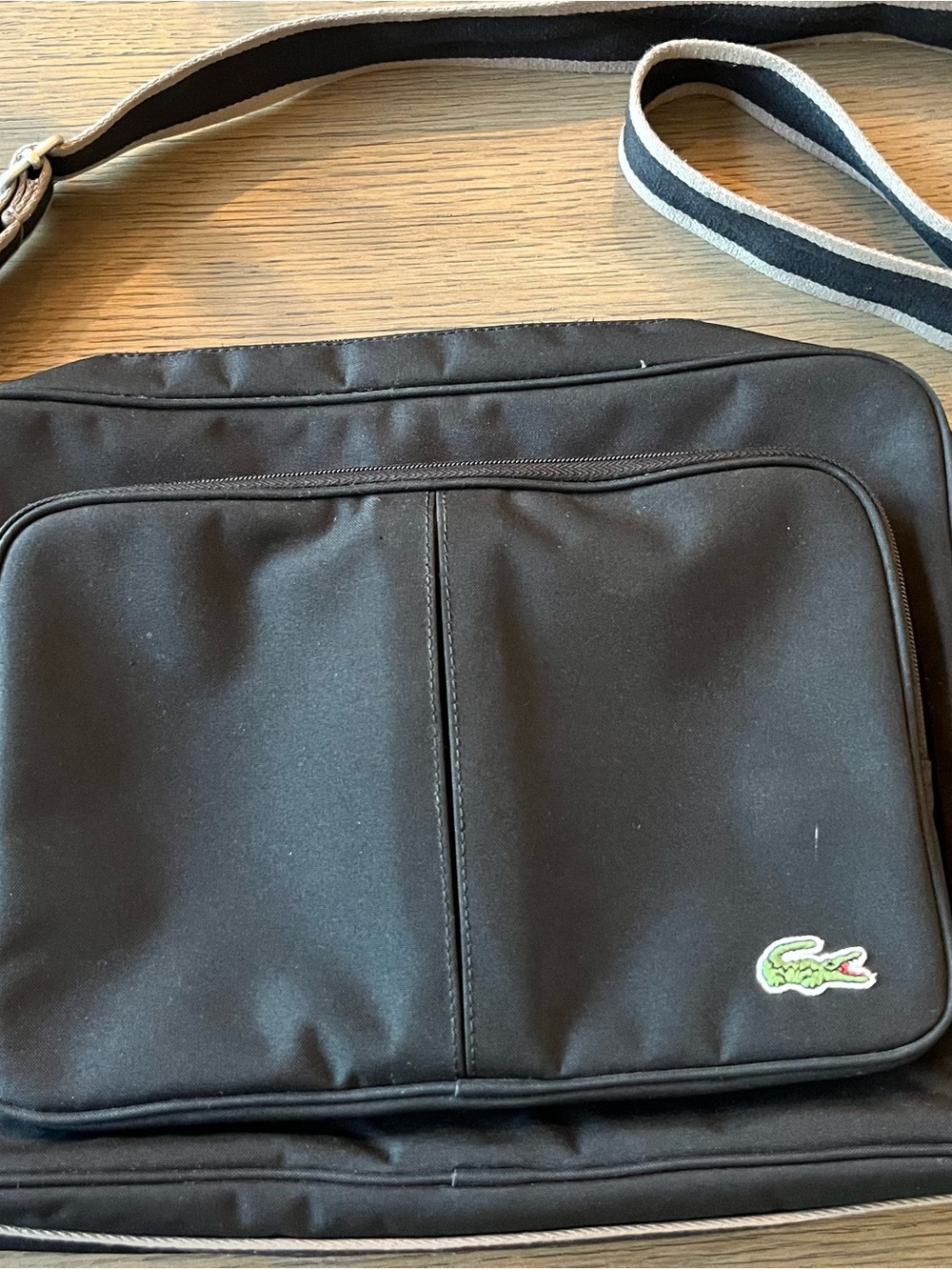 Vintage Lacoste Black Crossbody Messenger Bag